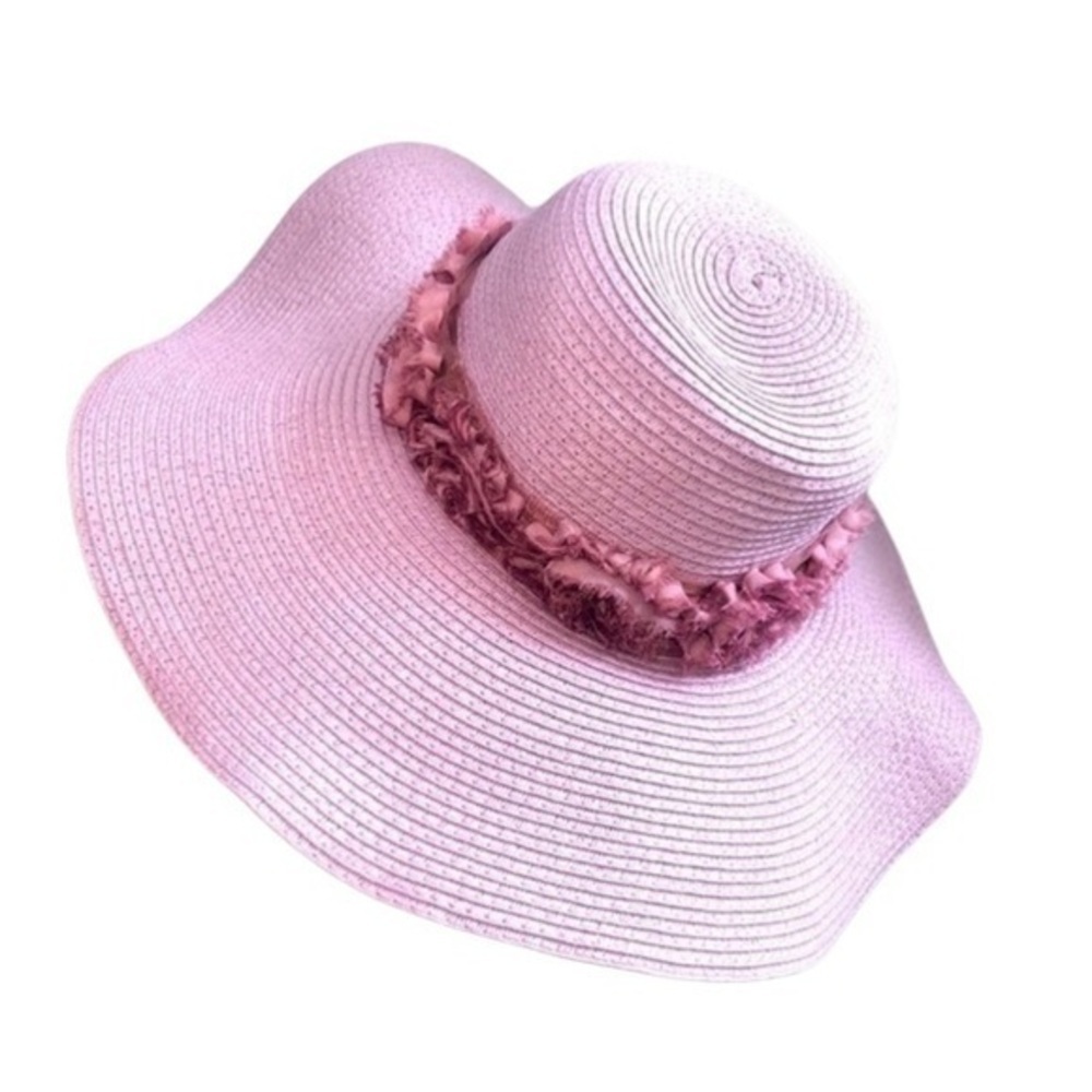 D&Y Floral Band Pale Pink 100% Paper Sunhat